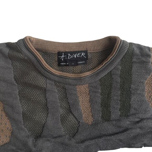 VINTAGE ABSTRACT PATTERN KNITTED PULLOVER SWEATER COOGIE STYLE A.DINER MEN SZ XL - Picture 12 of 14